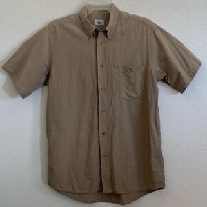LACOSTE Men’s Beige Cotton/Linen Short Sleeve Shirt Size 40